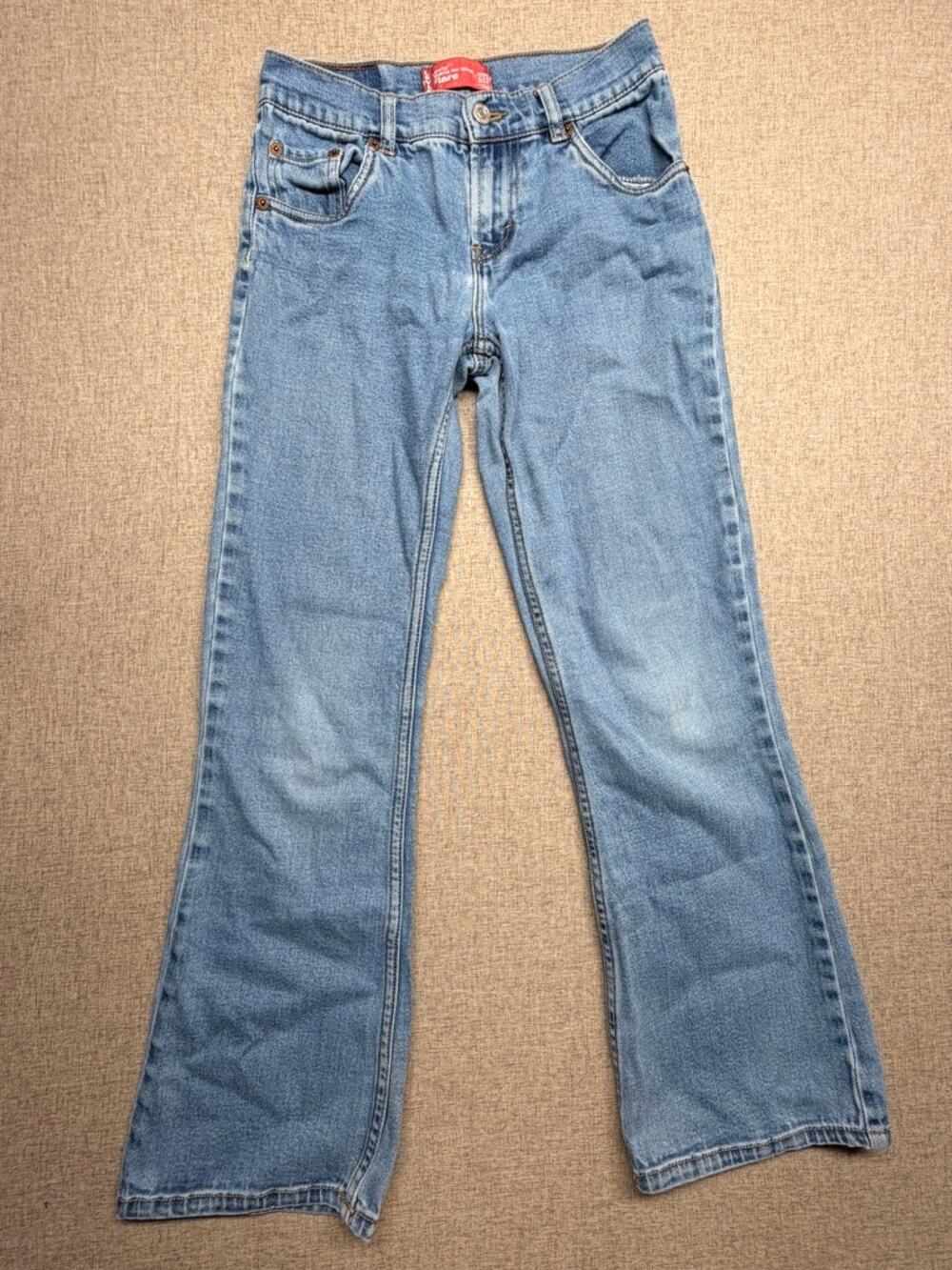 Levi’s Girls 517 Flare Jeans Size 12 Light Wash Stretch Y2K Bootcut Denim